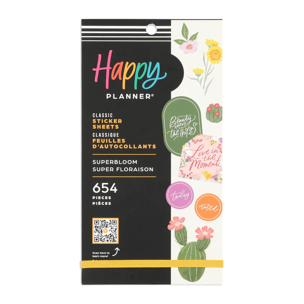 Happy Planner Sticker Book - Classic Value Pack Stickers - Bold and Bright