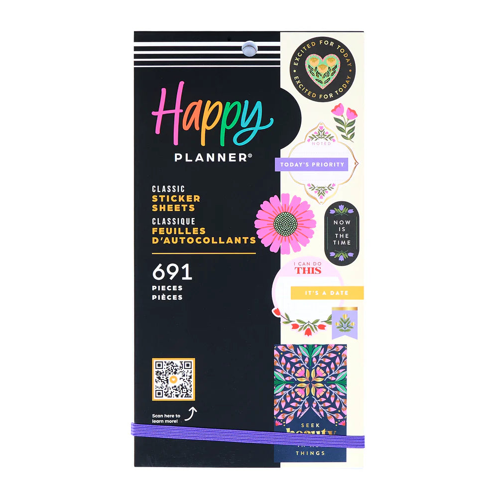 Happy Planner Tarrakirja - Classic Value Pack Stickers - Folk & Flora