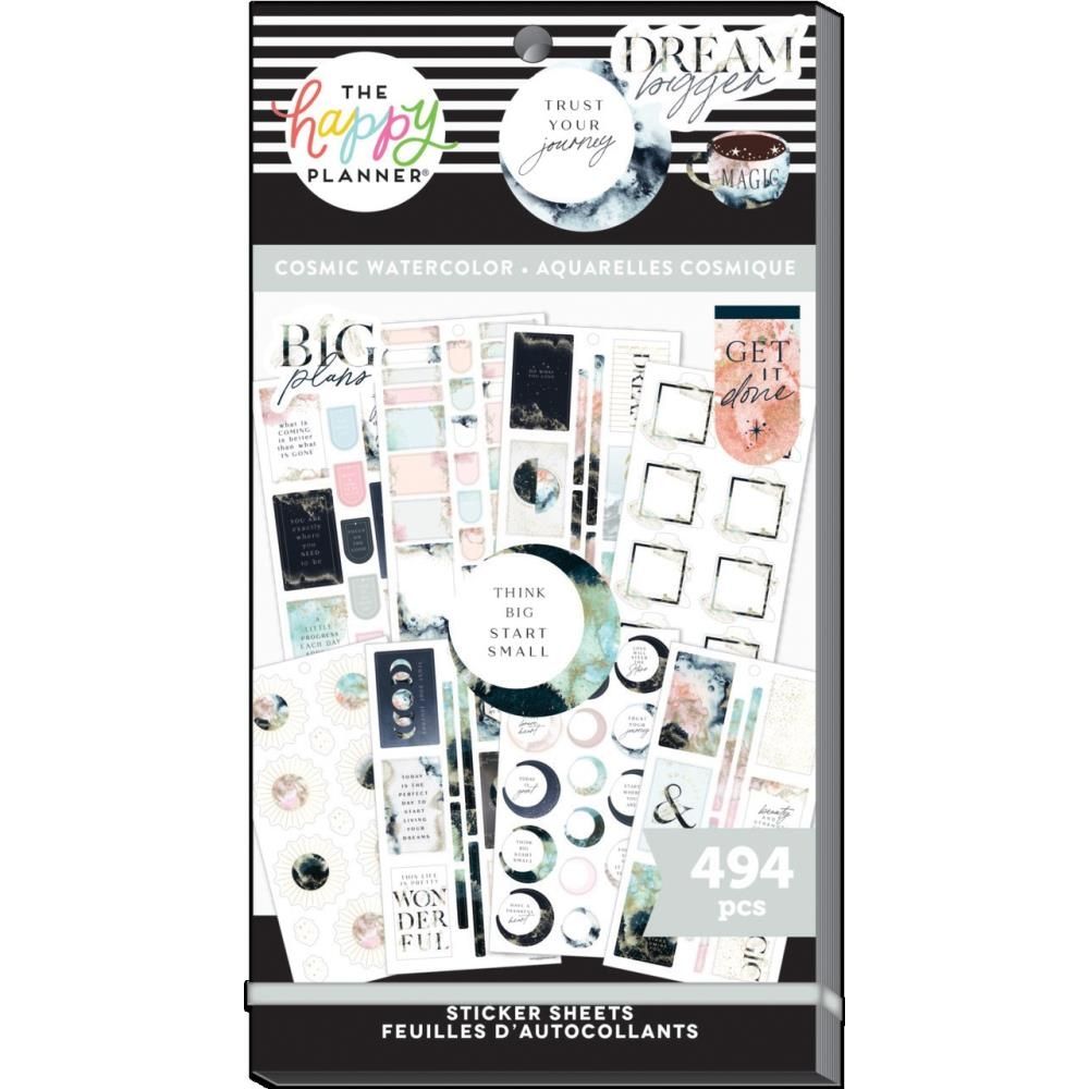 Happy Planner Tarrakirja - Classic Value Pack Stickers - Cosmic Watercolor Paperinoita