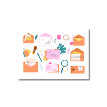 Carica l&#39;immagine nel visualizzatore di Gallery, Only Happy Things - Postikortti - Orange &amp; Pink Stationery - Happy mail, Kevät, Only Happy Things, Postikortti - Paperinoita

